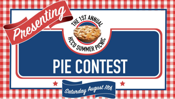 Pie with checkered table cloth border